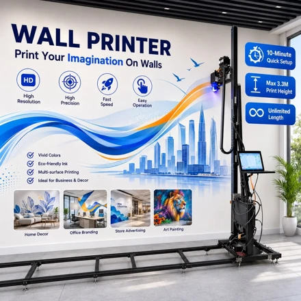 Wall printing machine and decorative design examples